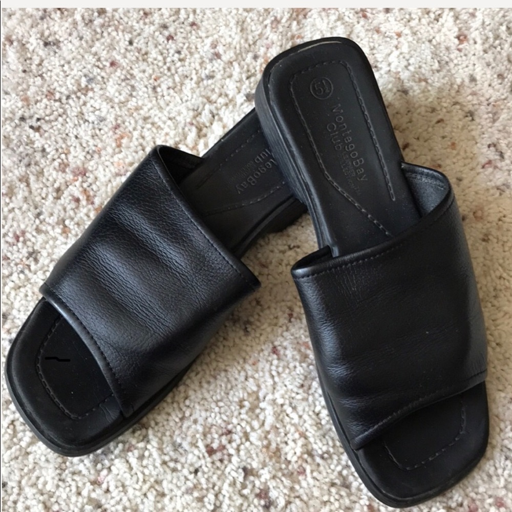 Montego Bay leather mule Sandler with stacked heel